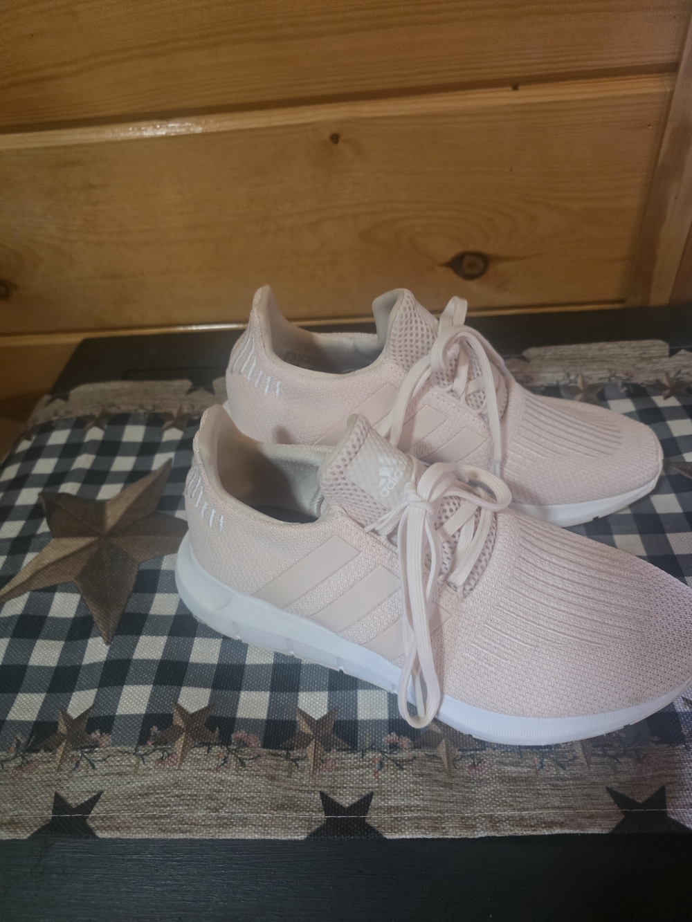 Adidas Women’s Pink Knit Lace-Up Sneakers Size 6